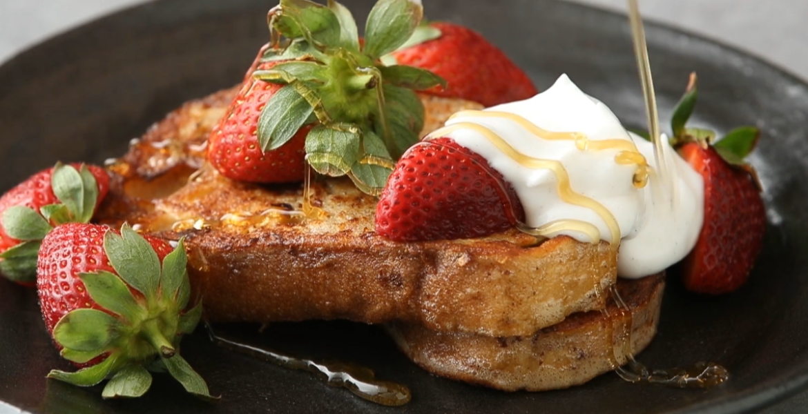 Honey'd French Toast served on a plate