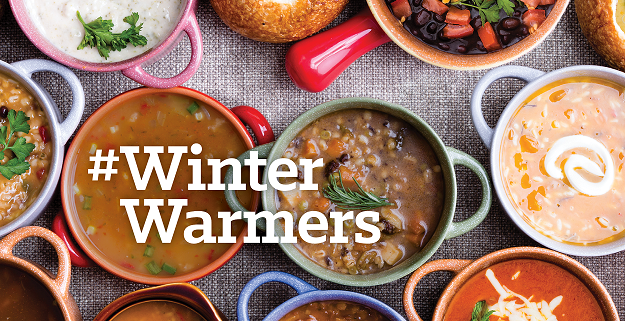 Winter Warmers Image of soups in different containers