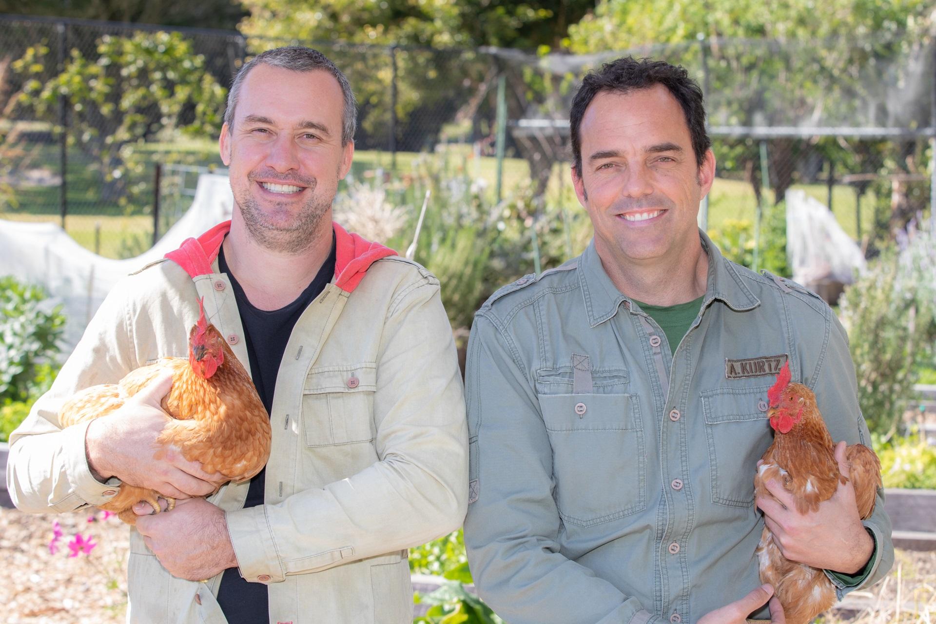 Grow it Local - Co founders GIL co founders with Chickens