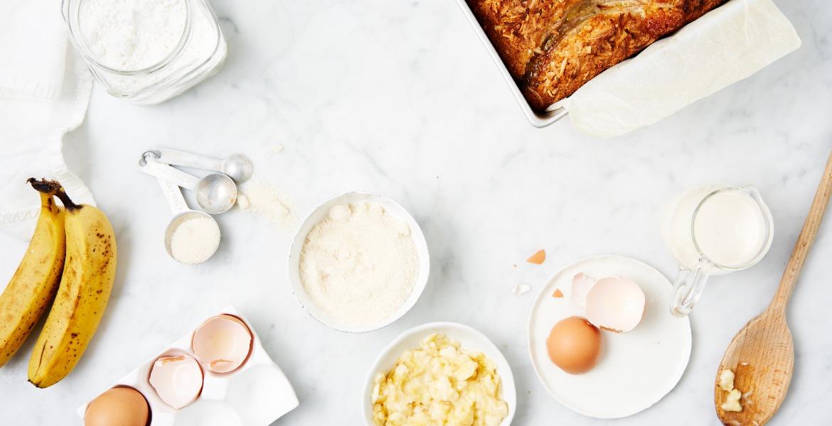 Banana bread preparation