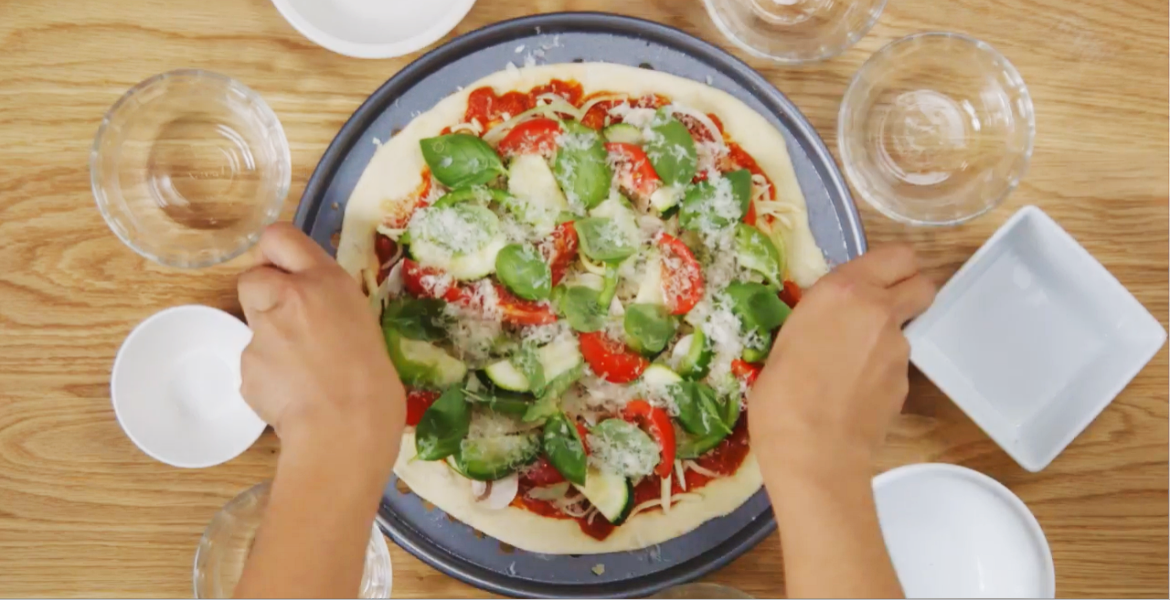 Supreme pizza ready to be cooked