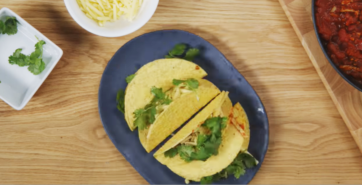 Tacos on plate ready to eat