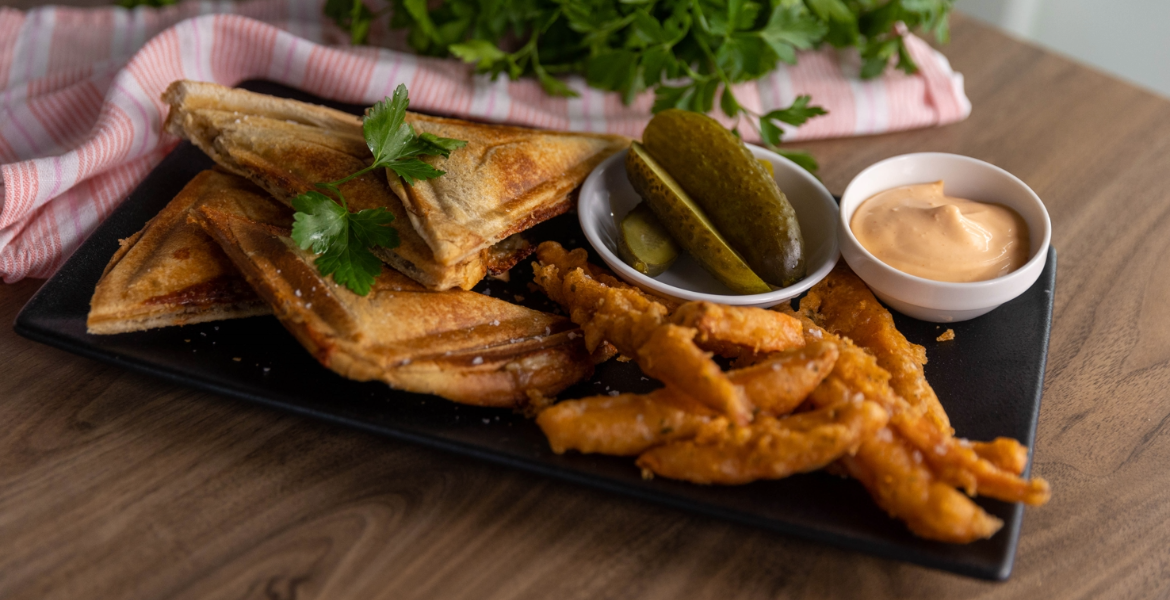 Jaffles and sweet potato fries