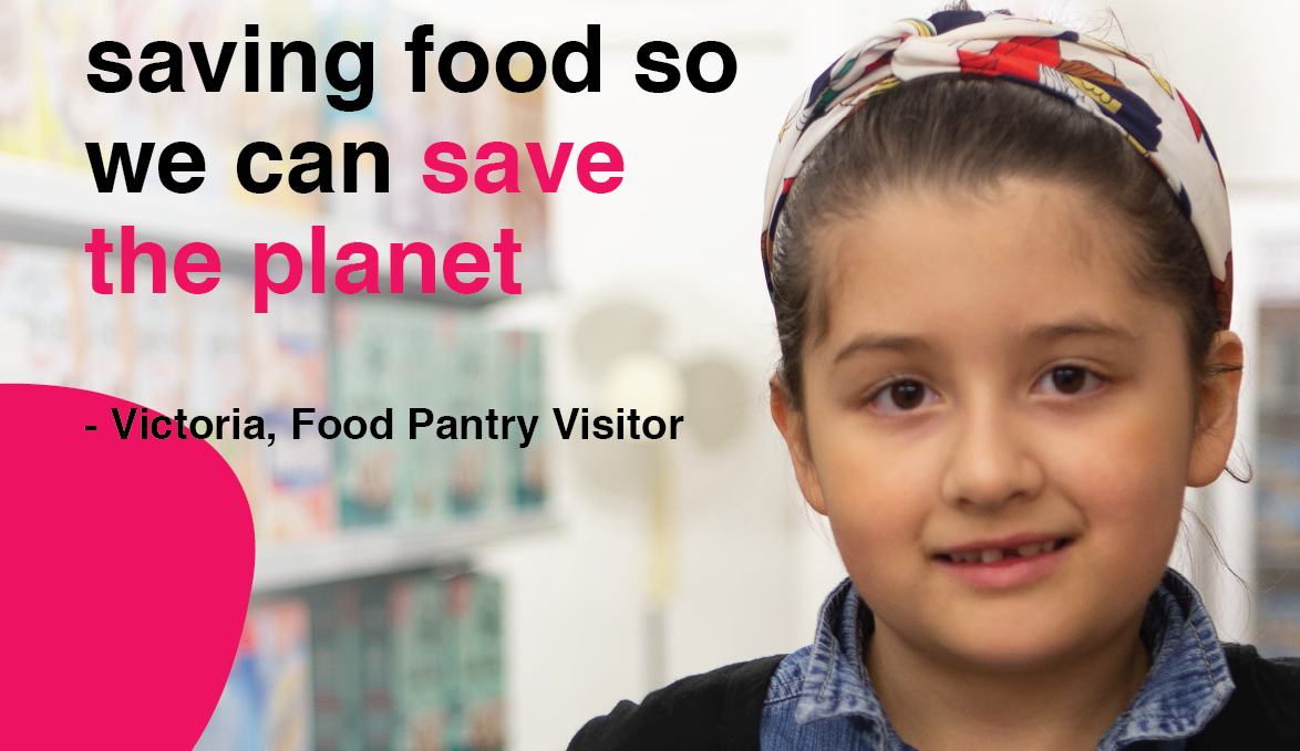 Image of young girl at a food pantry
